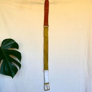 Tri colored vintage Italian leather belt.  31 1/2 inches